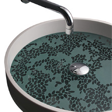 Pebble Motif 504mm Above Counter Basin with Etched Glass Base